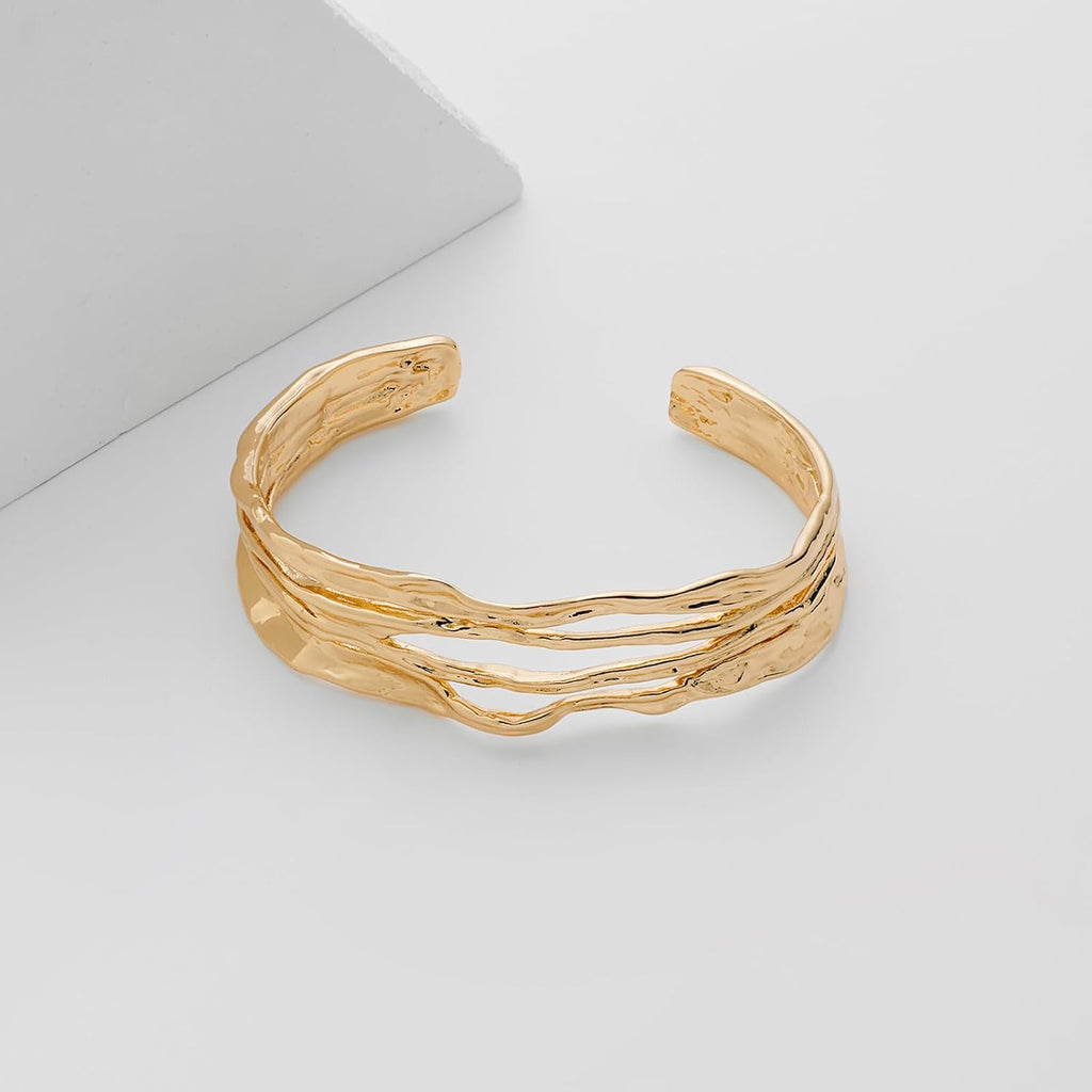Smooth Gold-Tone Open Cuff Bracelet