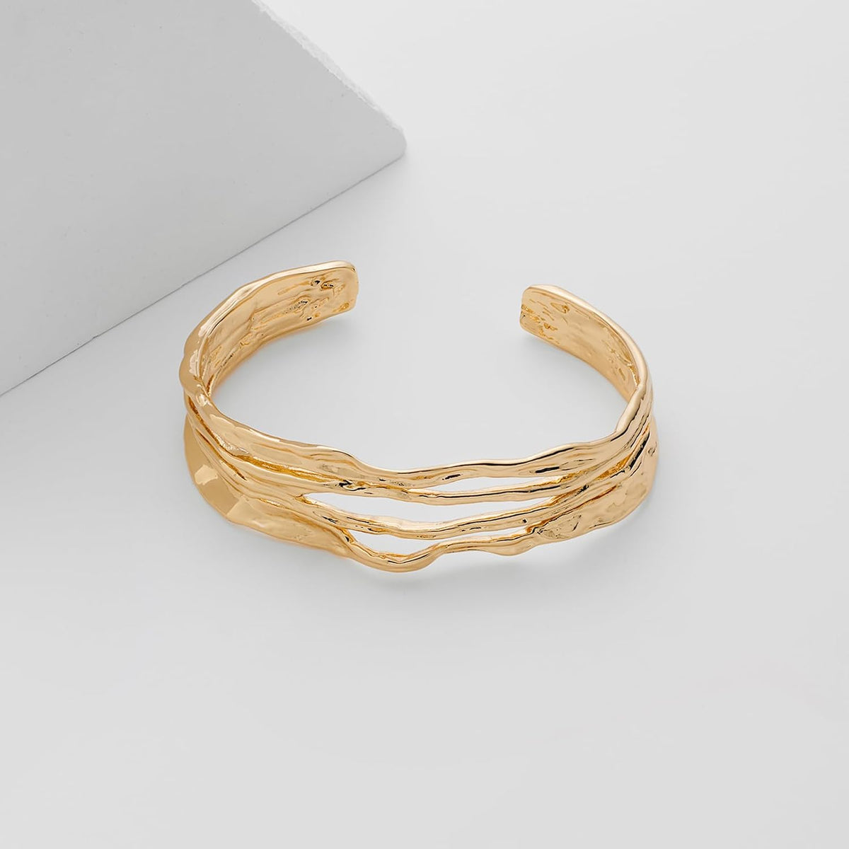 Smooth Gold-Tone Open Cuff Bracelet