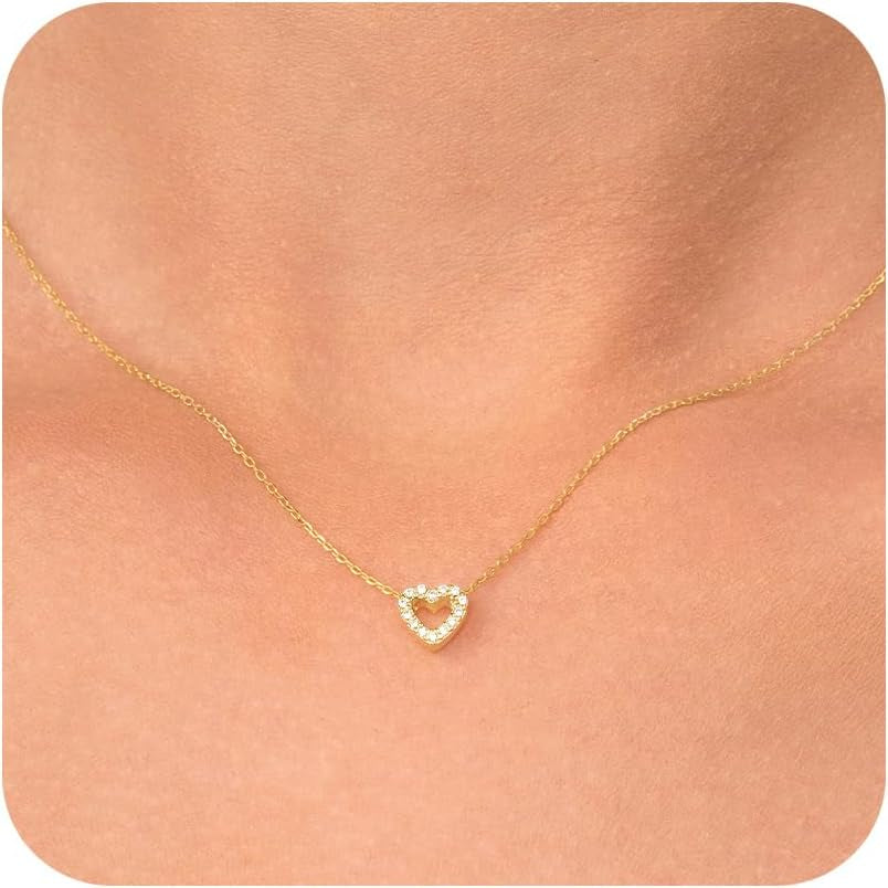 Gold-Tone Sparkling Heart Pendant Necklace