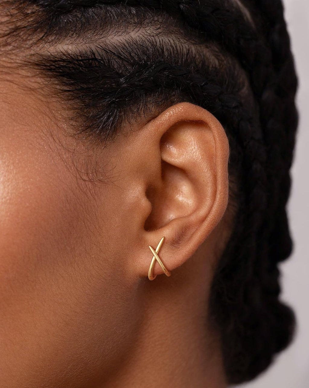 Gold-Tone Crossed Stud Earrings