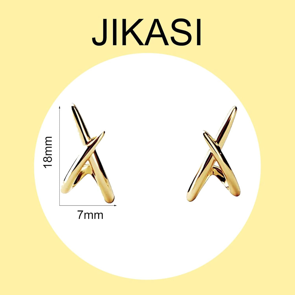 Gold-Tone Crossed Stud Earrings