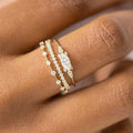 Stackable Gold Rings for Women Dainty 14K Trendy Gold Plated Non Tarnish Stacking Cubic Zirconia Fashion Ring Jewelry Size 6 -10