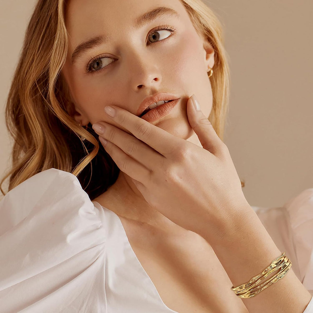 Smooth Gold-Tone Open Cuff Bracelet